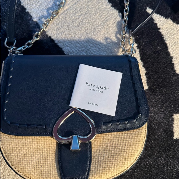 Kate Spade Robyn Medium Leather/Straw Crossbody - Picture 7 of 12